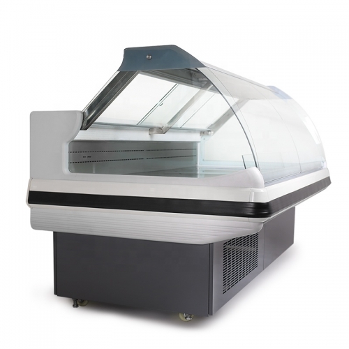glass showcase refrigerator deli meat chiller container service counter